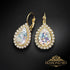 Auskarai "Debesų Lašas (Balta Patina)" su Swarovski™ kristalais